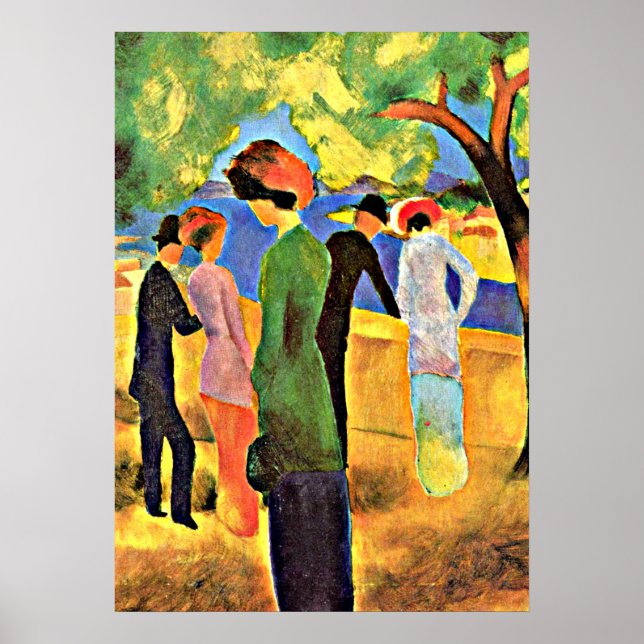 Póster Agosto Macke - Mujer en un verde (Frente)