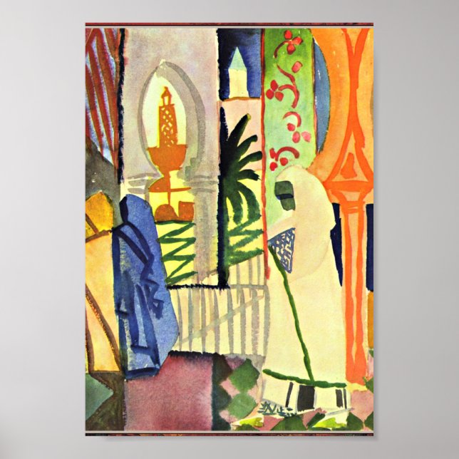 Póster Agosto Obra artística de Macke, en la Sala del Tem (Frente)