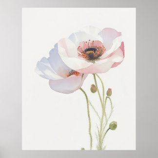 Póster Agosto Poppy Birth Flower