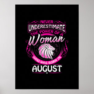 Póster Agosto Regalo Cumpleaños Mujer Leo Zodiac Astrolog