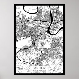 Póster Agra Uttar Pradesh City Map