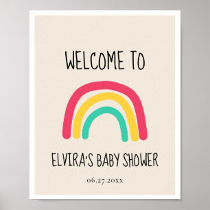 Póster Agradable arco iris moderno Bebé con ducha