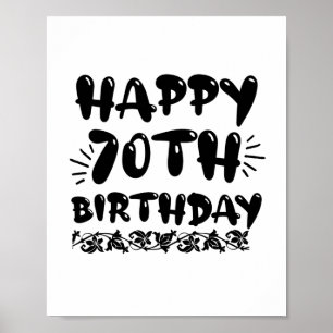 Póster Agradable decorativo feliz 70 cumpleaños, setenta