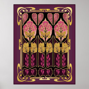 Póster Agradable Estilo Art Nouveau