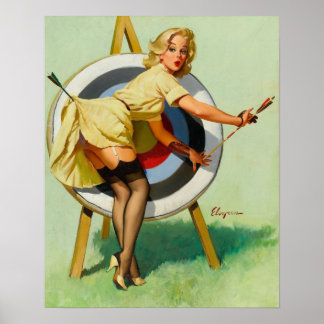 Póster Agradable tiro con arquero - Chica de estropaje re