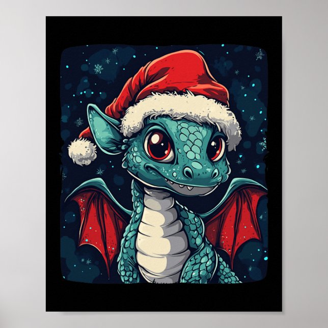 Póster Agradables Navidades Desean De Un Agradable Dragón (Frente)