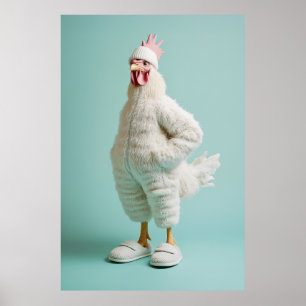 Póster Agradables zapatillas de juego de pieles de pollo 