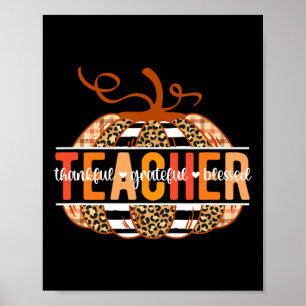 Póster Agradecido agradecimiento al profesor de Acción de