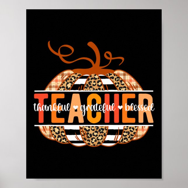 Póster Agradecido agradecimiento al profesor de Acción de (Frente)