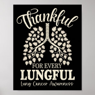 Póster Agradecido Por Cada Bocanada Conciencia Del Cáncer