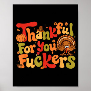 Póster Agradecido Por Ti Forers Pavo De Acción De Gracias