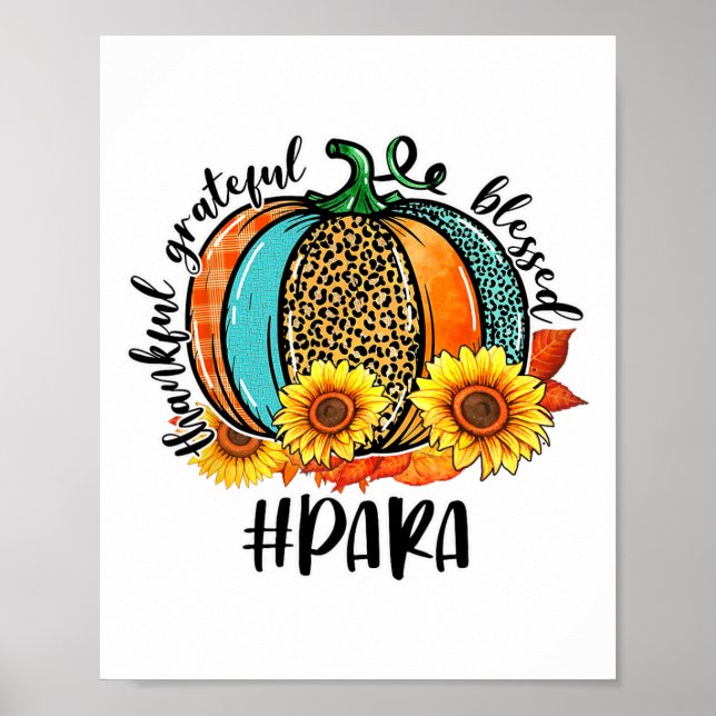 Póster Agradecidos agradecidos Paraprofesional Fall Au (Frente)