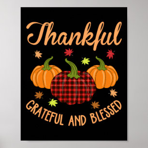 Póster Agradecidos agradecimientos por el Día de Acción d