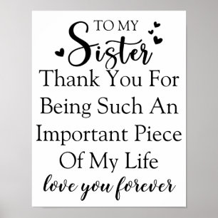 Póster Agradecimiento a la Hermana Gracias Por Estar En M