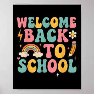 Póster Agradecimiento a Maestros Niños Niñas Retro Bienve