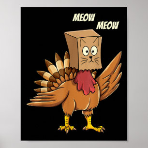 Póster Agradecimiento a un gato de Turquía Meow Funny Hom