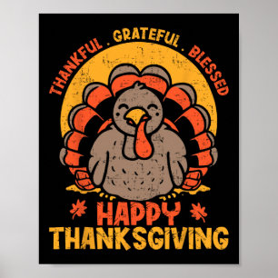 Póster Agradecimiento agradecido al feliz Día de Acción d