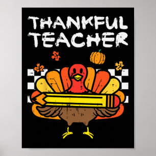 Póster Agradecimiento maestro Acción de Gracias Turquía r
