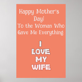 Póster Agradecimiento para siempre: Feliz Día de la Madre