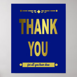 Póster Agradecimiento Tipografía Azul