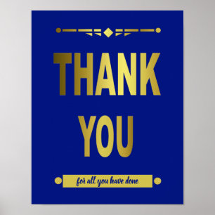 Póster Agradecimiento Tipografía Azul
