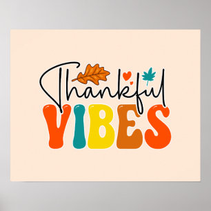 Póster Agradecimientos a Vibes caen en otoño Acción de Gr