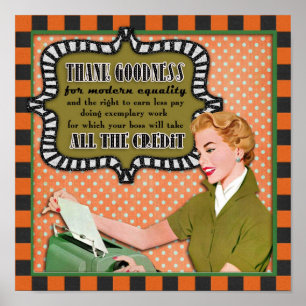 Póster Agradezca la calidad por igualdad moderna