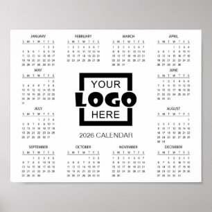 Póster Agrega el logotipo de tu propio negocio Calendario