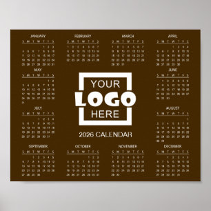 Póster Agrega el logotipo de tu propio negocio Calendario