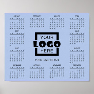 Póster Agrega el logotipo de tu propio negocio Calendario