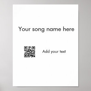 Póster Agrega el nombre de tu canción aquí código q r agr