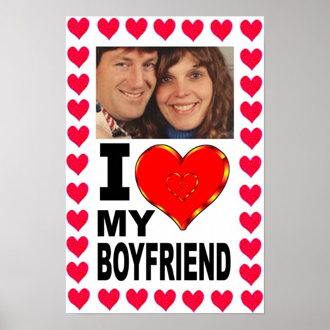 Póster Agrega Tu Foto Amo A Mi Novio (Frente)