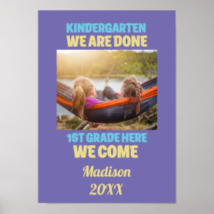 Póster Agrega tu foto de graduación de jardín de infantes