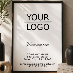 Póster Agrega tu Logotipo con Texto Personalizado Promoci