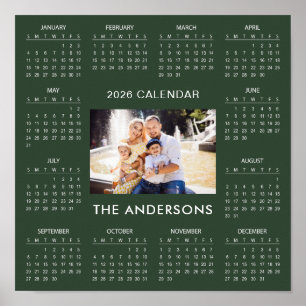 Póster Agrega tu propia foto familiar Calendario 2026   
