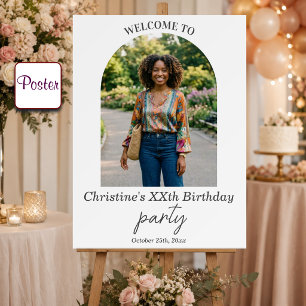 Póster Agrega Tu Propia Foto y Edad Bienvenida Fiesta de