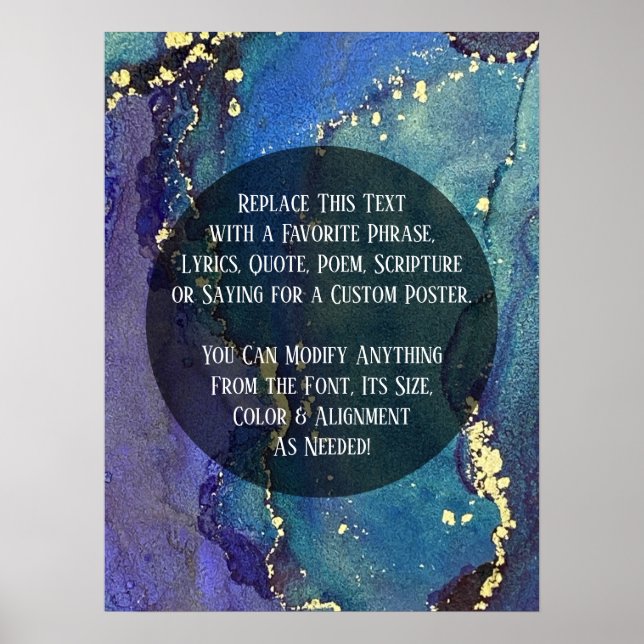 Póster Agrega tu texto personalizado Abstracto orgánico T (Frente)