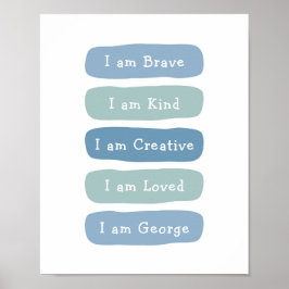 Póster Agregar afirmaciones de nombres de niños de su hij