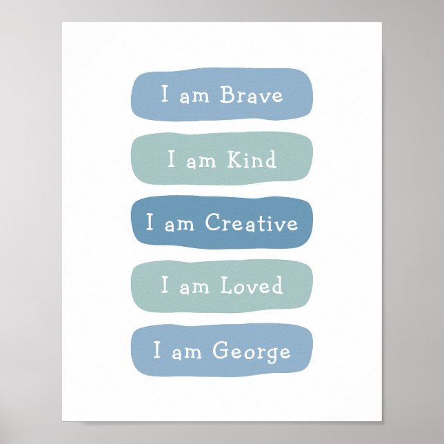 Póster Agregar afirmaciones de nombres de niños de su hij (Frente)