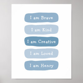 Póster Agregar afirmaciones de nombres de niños de su hij