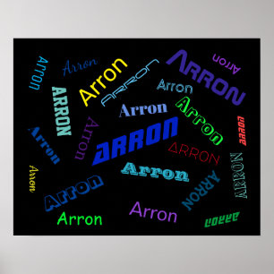 Póster Agregar cualquier nombre o palabra Multicolor