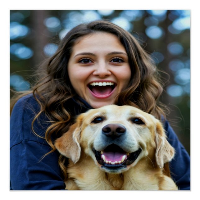 Póster Agregar foto personalizada de Labrador Retriever (Anverso)