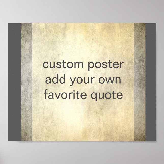 Póster agregar su propia cita rayas de negrita grises y t (Frente)