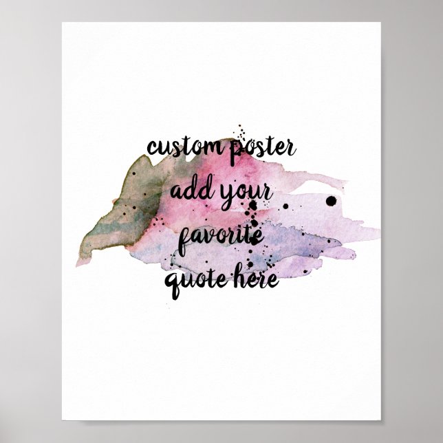 Póster agregar su propio diseño de acuarela poster de pre (Frente)