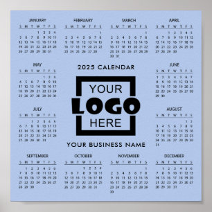 Póster Agregar su propio Poster del calendario con el log