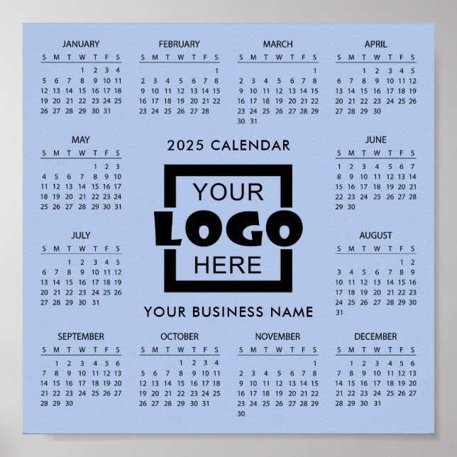 Póster Agregar su propio Poster del calendario con el log (Frente)
