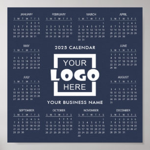 Póster Agregar su propio Poster del calendario con el log