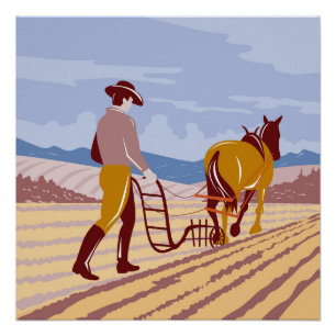 Póster Agricultor en el estado de Palouse Este de Washing