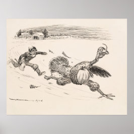 Póster Agricultor persiguiendo a Turquía - William Walker