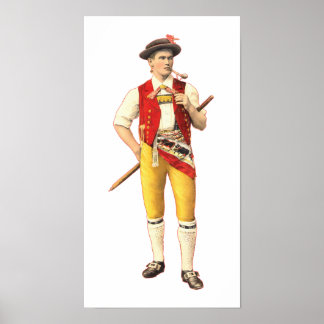 Póster Agricultor suizo de Appenzell Innerrhoden en traje